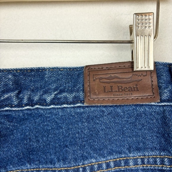 Vintage L.L. Bean Women's Red Fleece Lined Denim High Rise Jeans Sz 12 - Picture 9 of 10